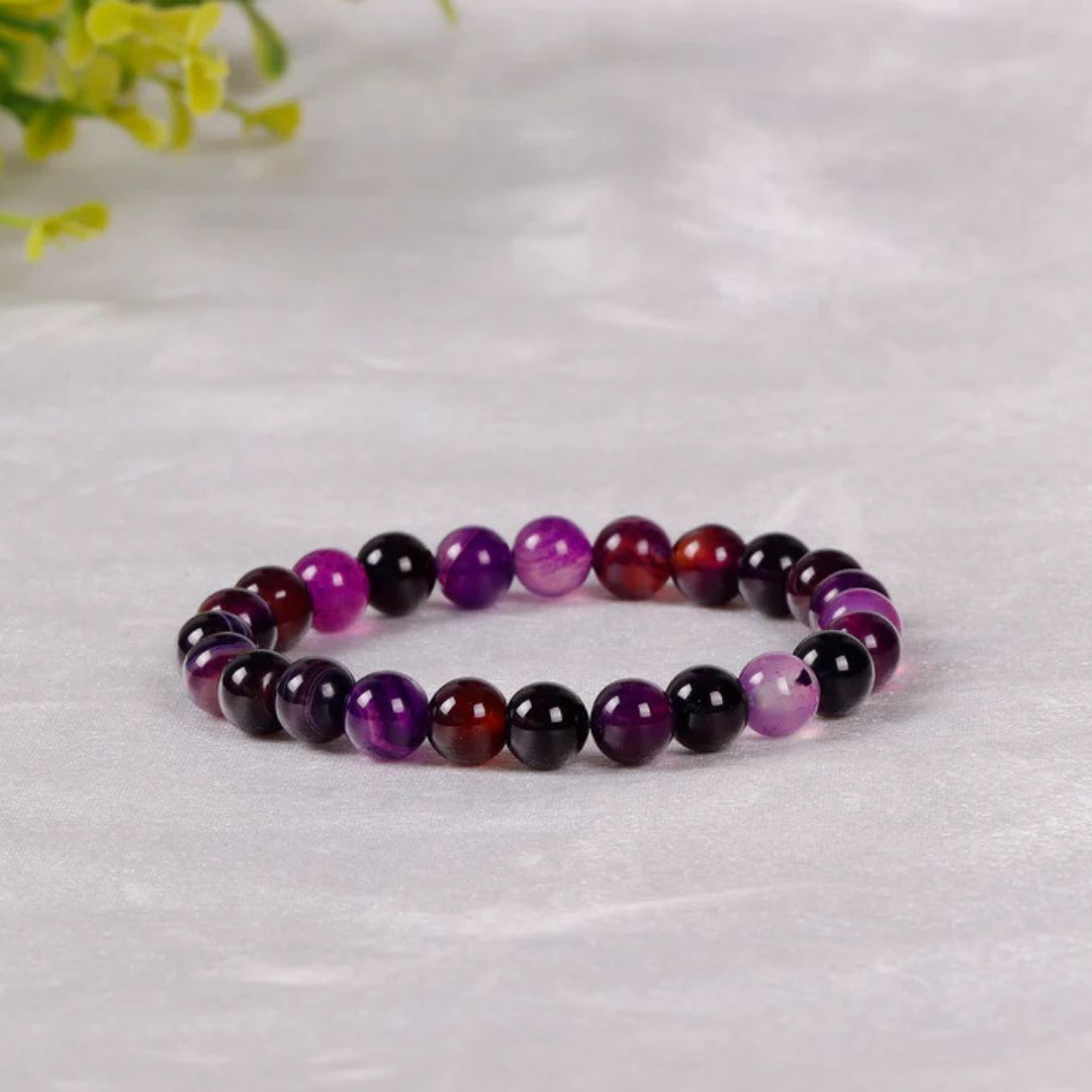 The Purple Agate Crown Bracelet