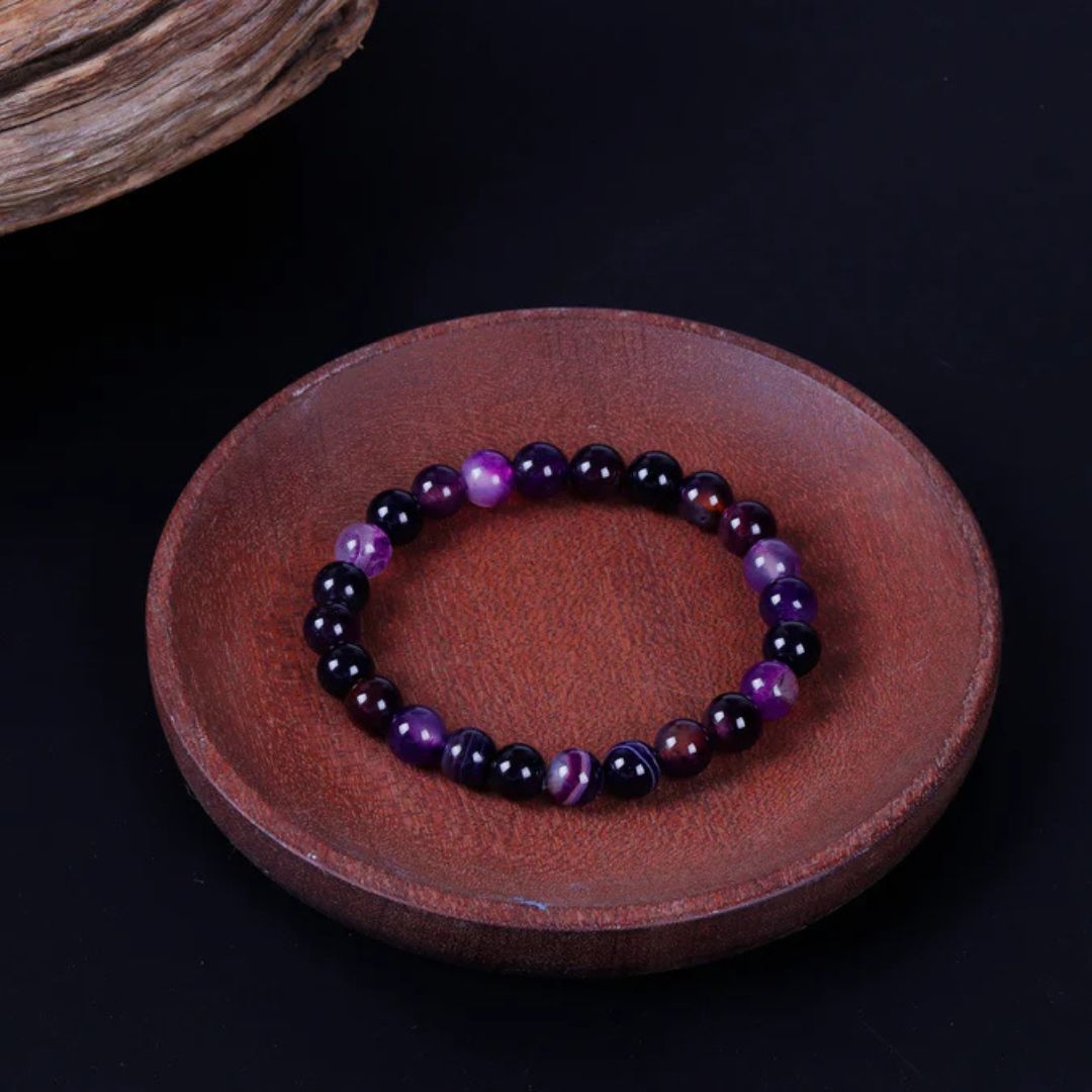 The Purple Agate Crown Bracelet