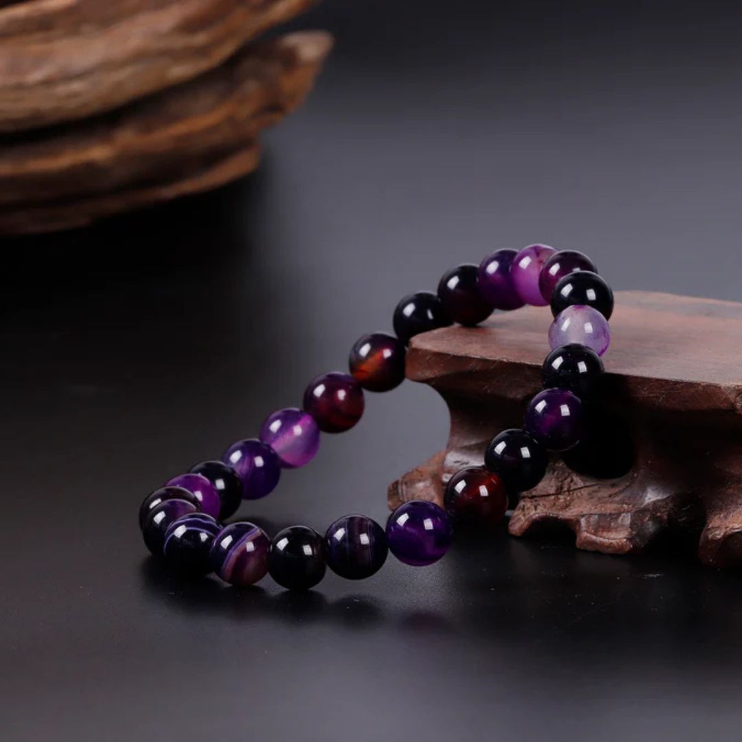 The Purple Agate Crown Bracelet