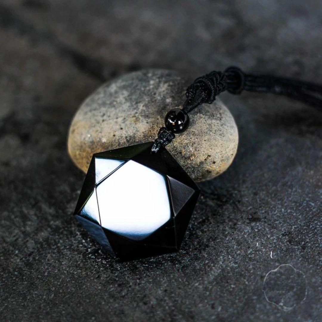 The Guardian Shield: Black Obsidian Protection Amulet