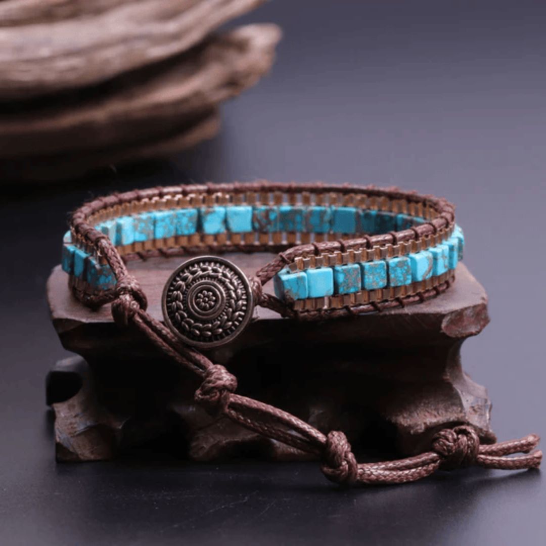 Turquoise Serenity: Crystal Healing Bracelet