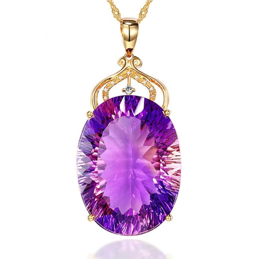 Regal Amethyst Heart Necklace