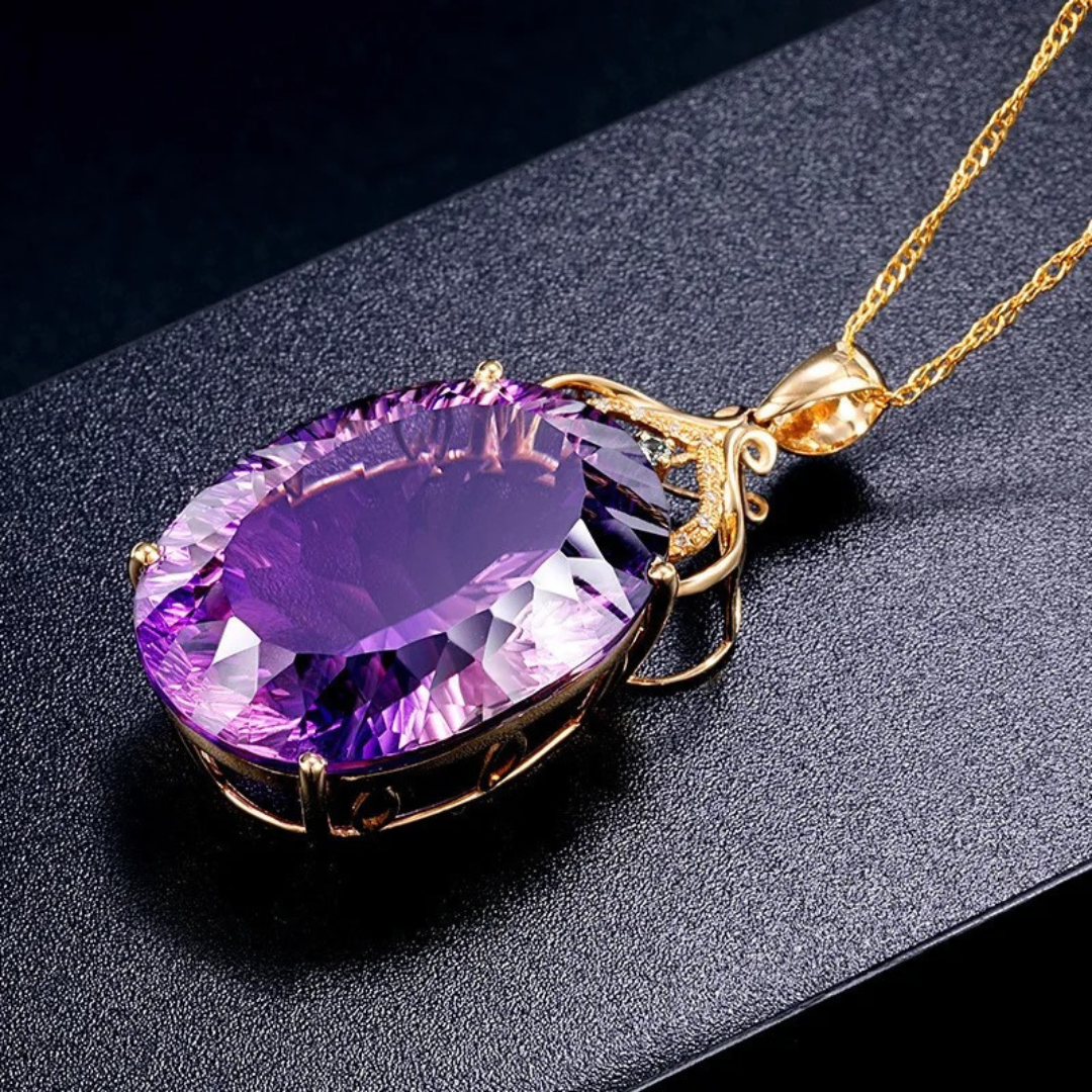 Regal Amethyst Heart Necklace