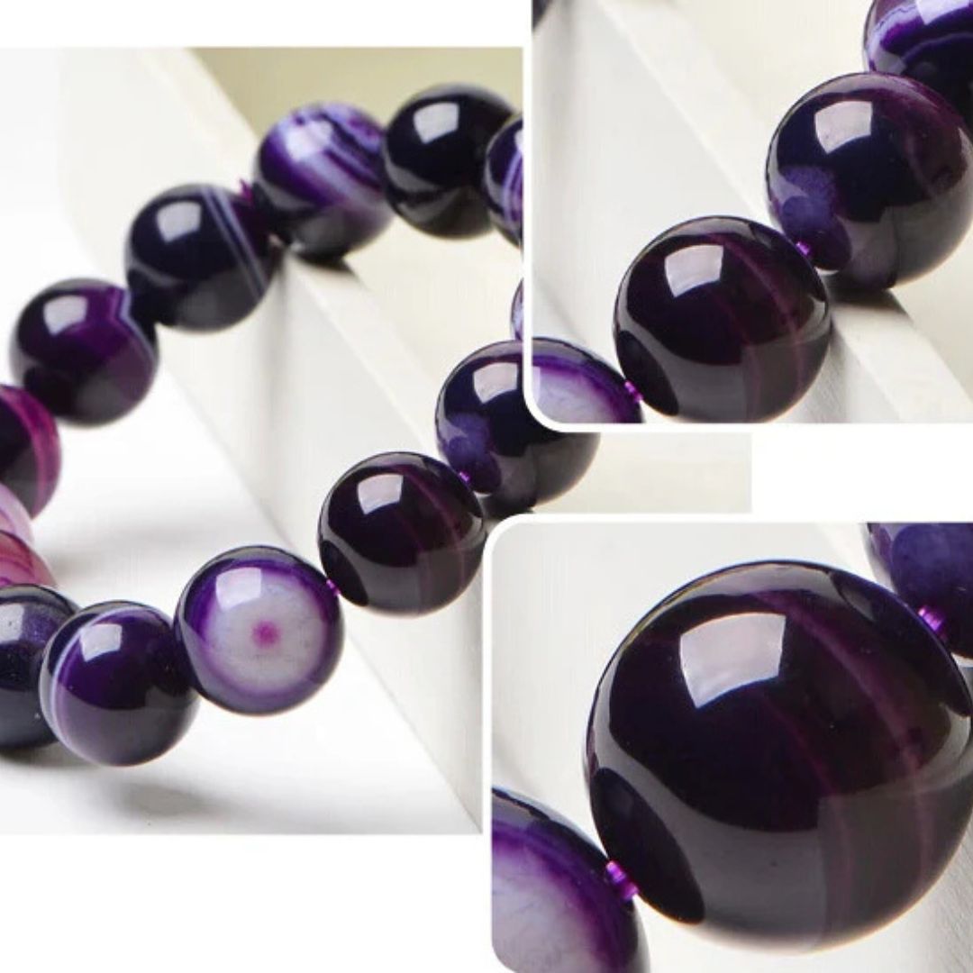 The Purple Agate Crown Bracelet