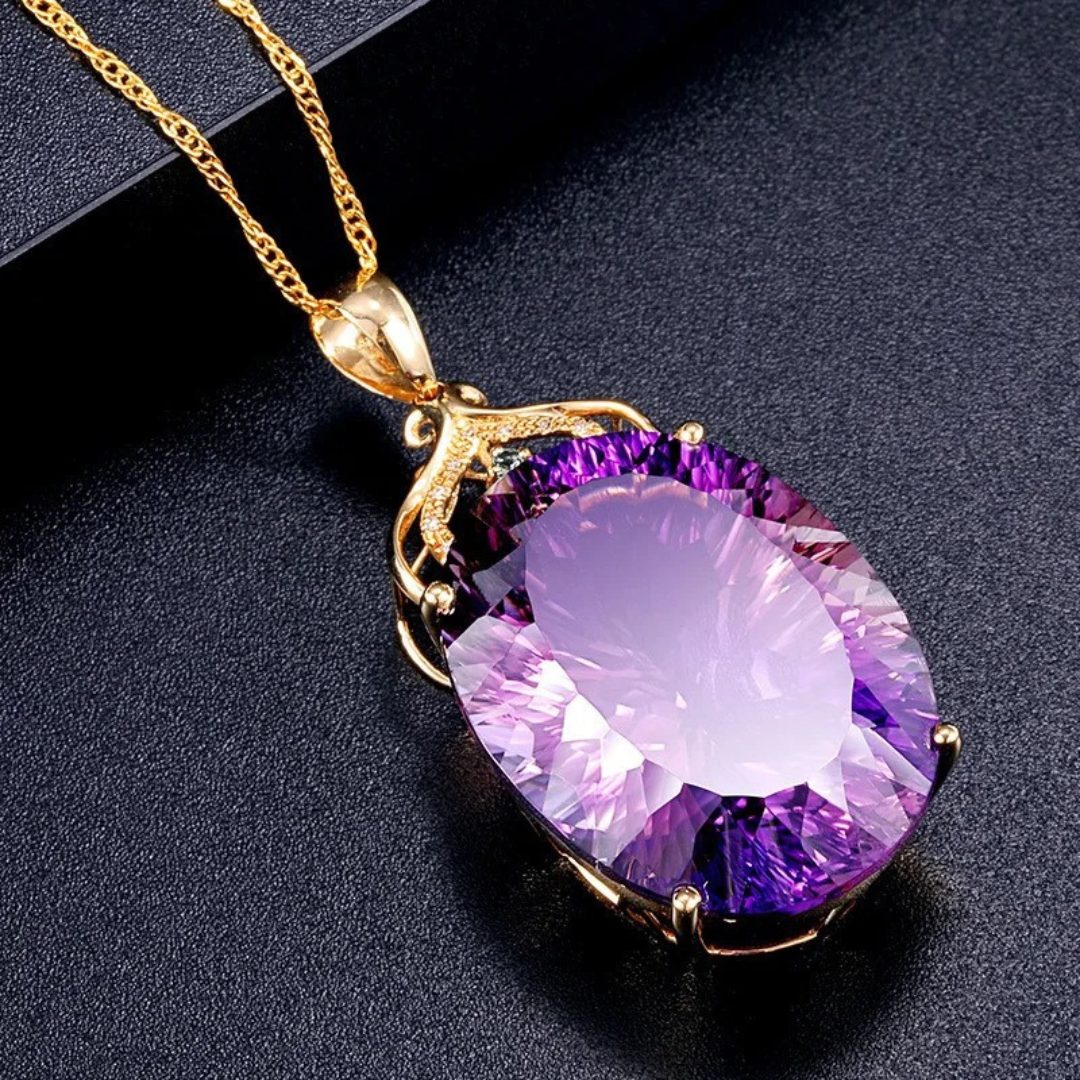 Regal Amethyst Heart Necklace