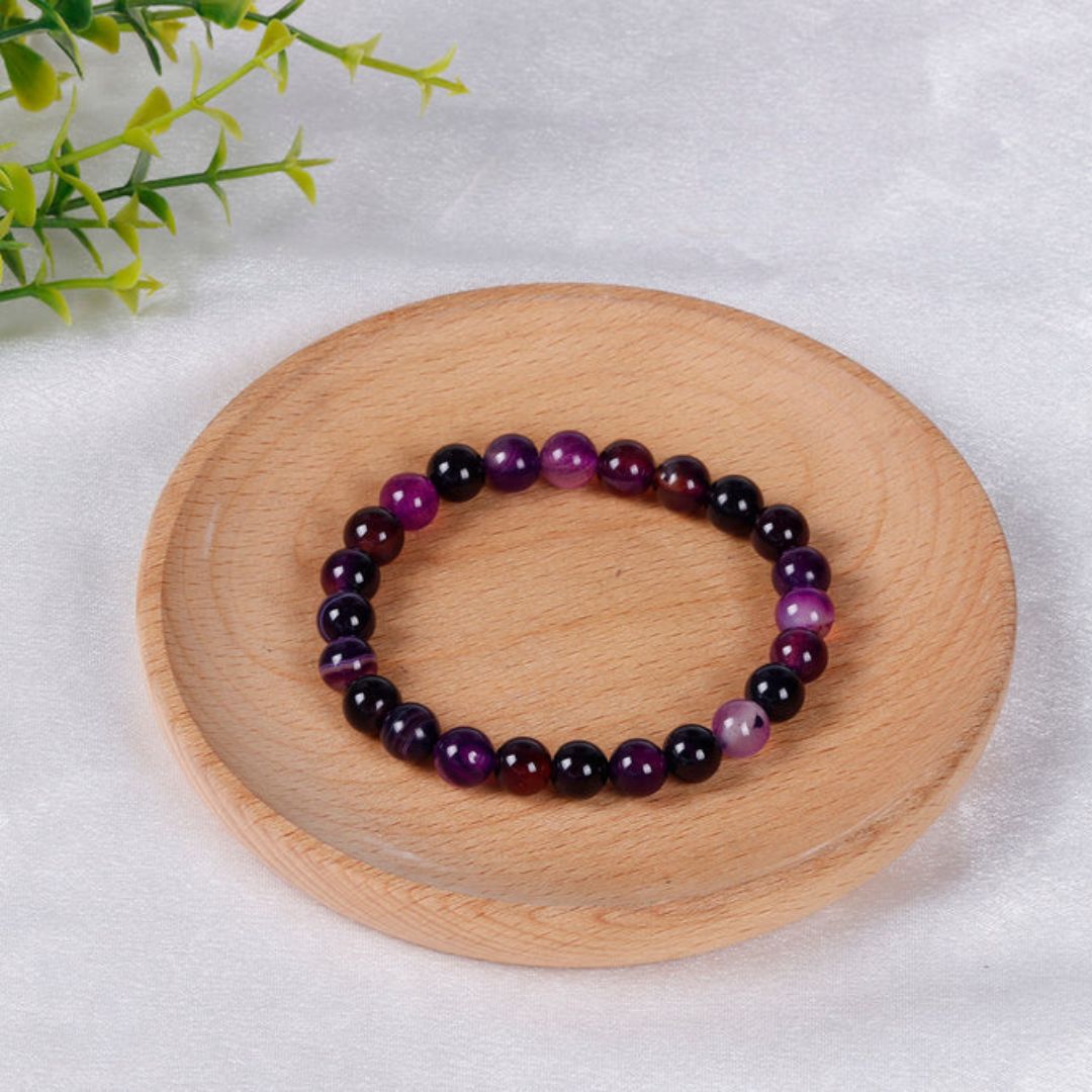 The Purple Agate Crown Bracelet