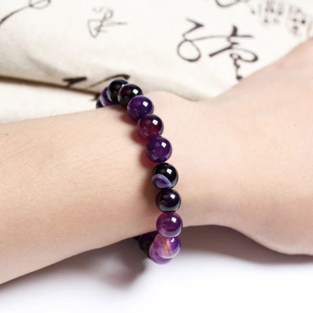 The Purple Agate Crown Bracelet