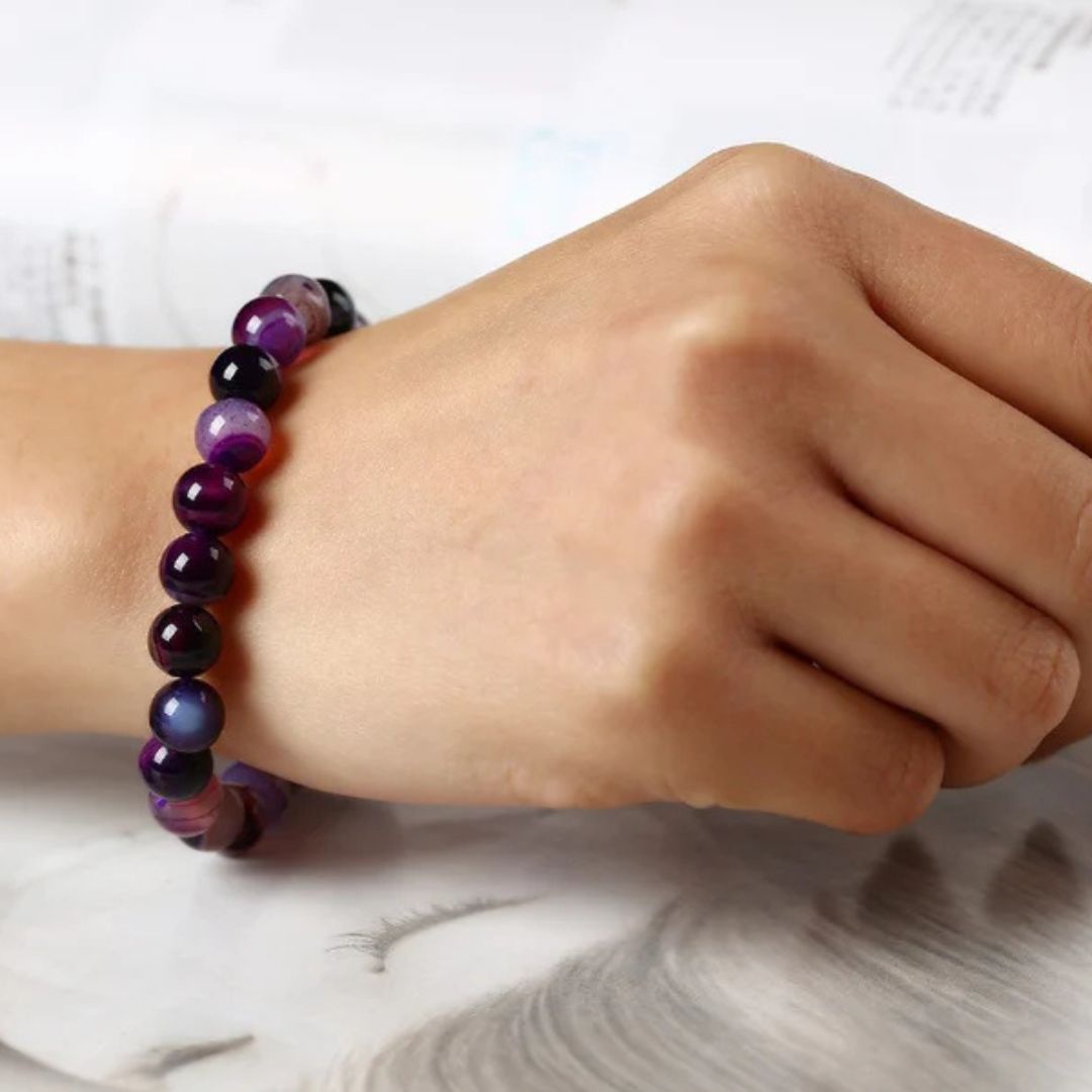 The Purple Agate Crown Bracelet