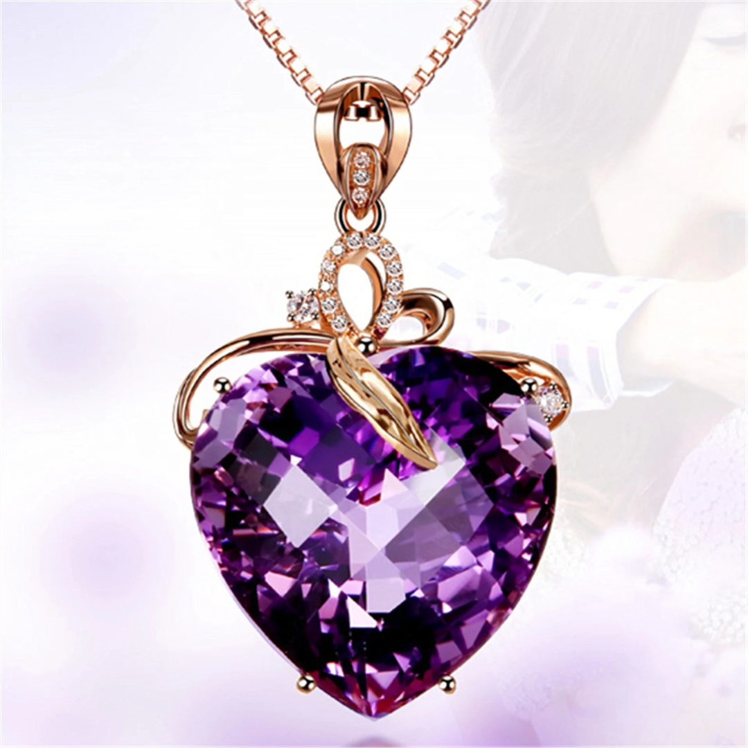 Regal Amethyst Heart Necklace