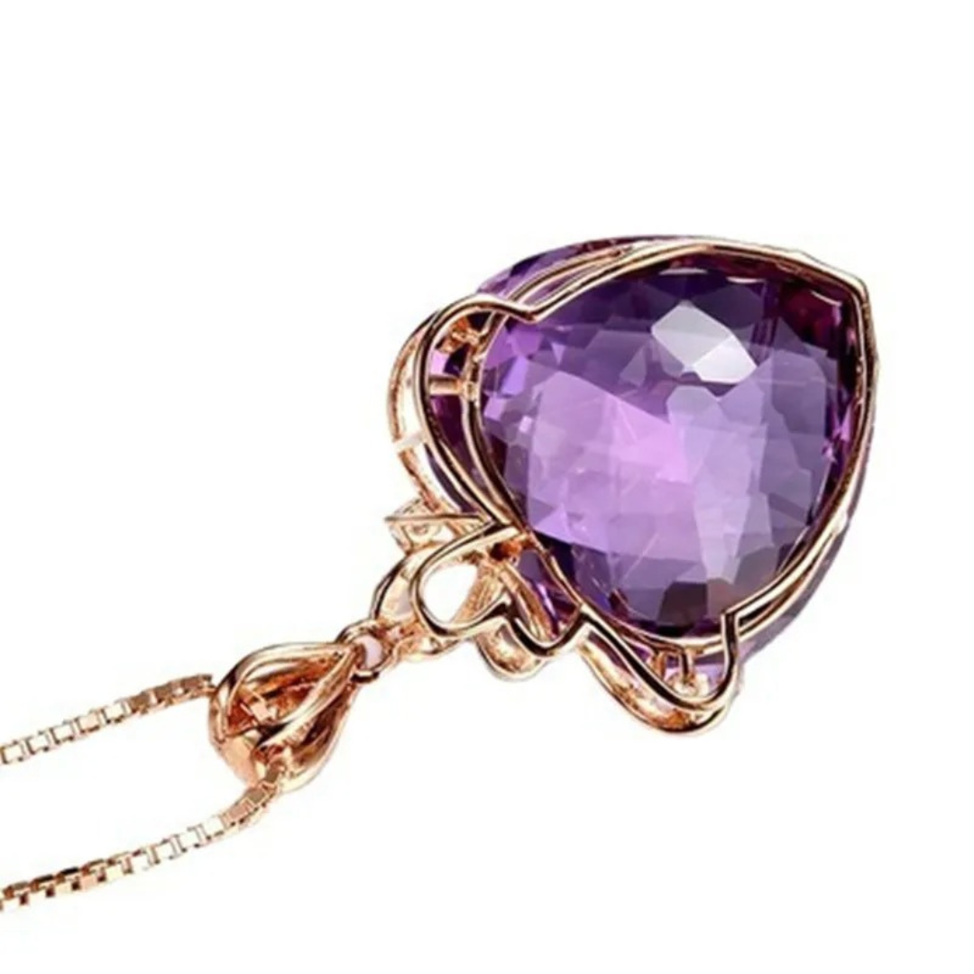 Regal Amethyst Heart Necklace