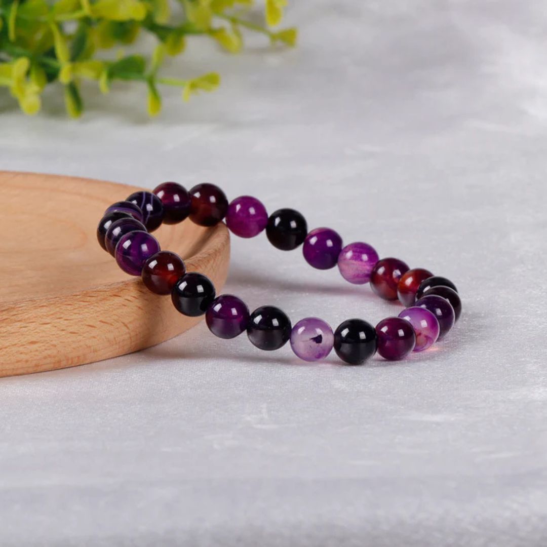 The Purple Agate Crown Bracelet