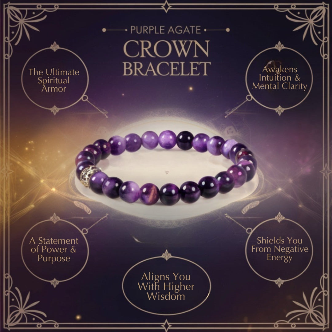 The Purple Agate Crown Bracelet