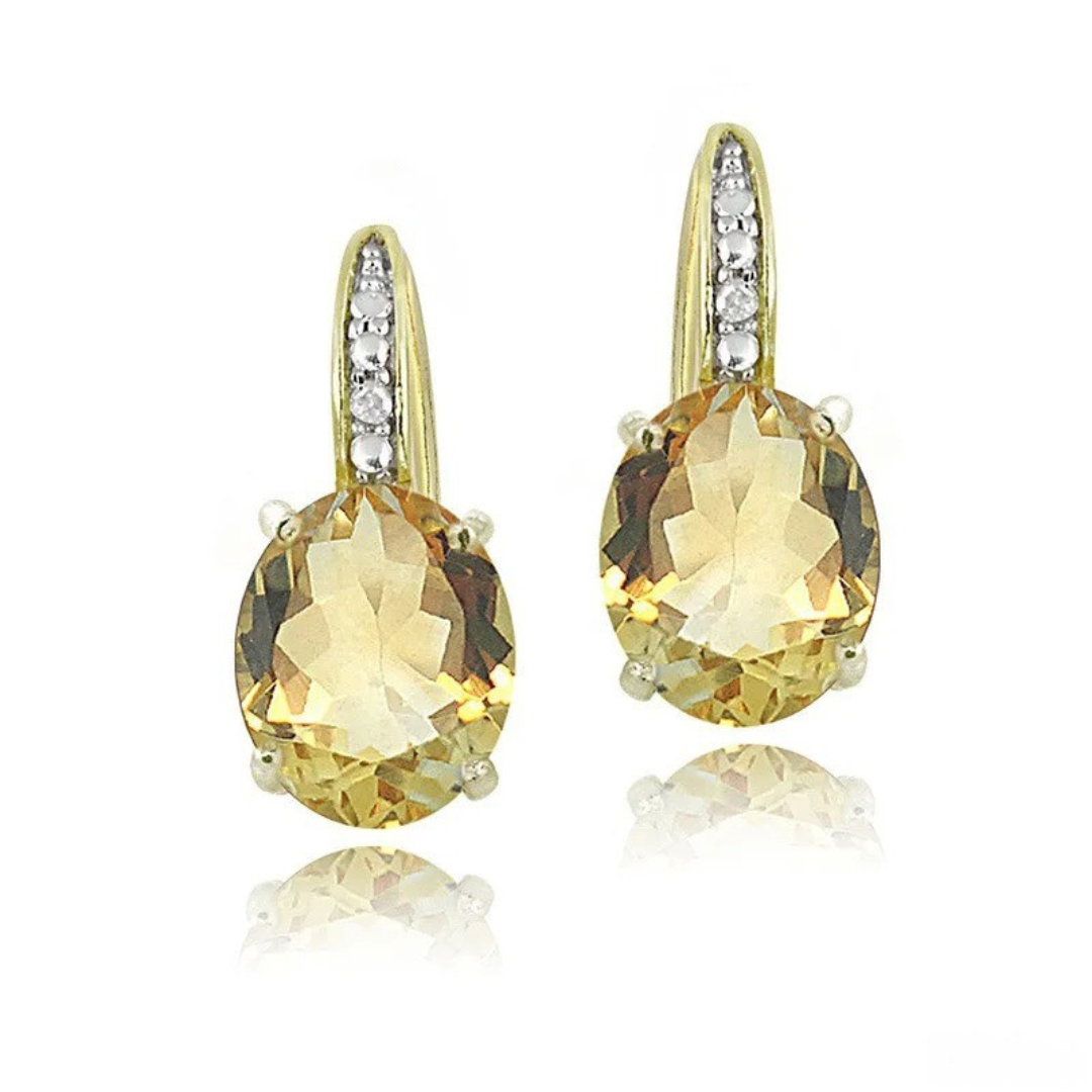 Amber  925 Sterling Drop Earrings